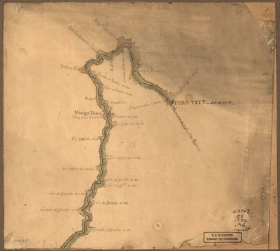 (Kort over Ohio-floden fra Fort Pitt. LOC gm71002315 af John Montresor