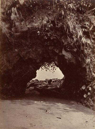 Tropisk landskab, Natural Arch, Cupica Bay, 1871. af John Moran