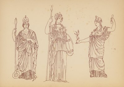 Antikt græsk kvindedragt (litho) af John Moyr Smith