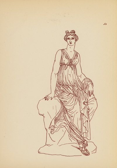 Antikt græsk kvindedragt (litho) af John Moyr Smith