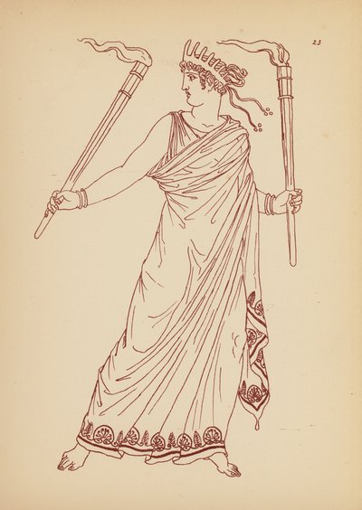 Antikt græsk kvindedragt (litho) af John Moyr Smith