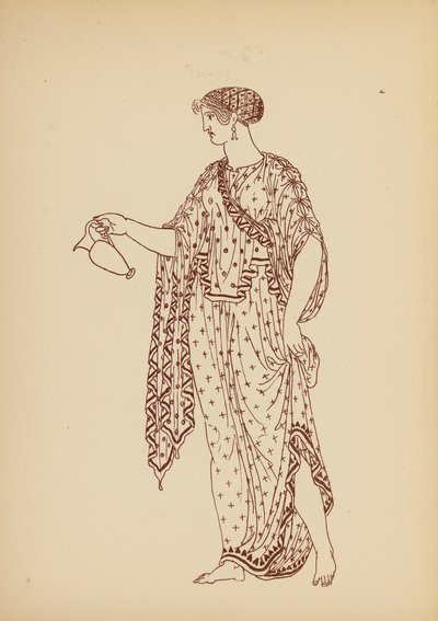 Antik græsk kvindedragt (litografi) af John Moyr Smith