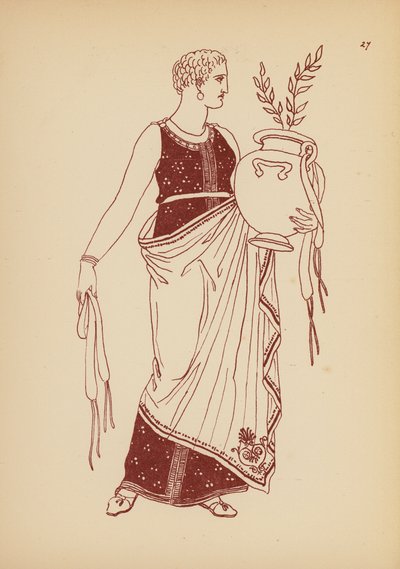 Antik græsk kvindedragt (litografi) af John Moyr Smith
