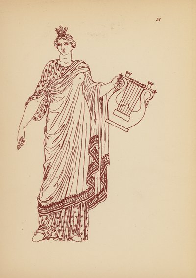 Antik græsk kvindedragt (litografi) af John Moyr Smith