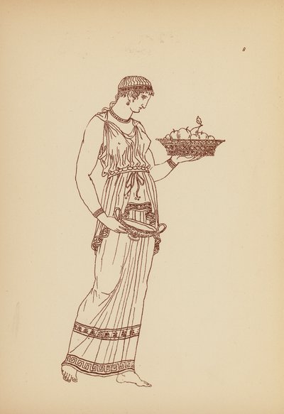 Antik græsk kvindedragt (litografi) af John Moyr Smith