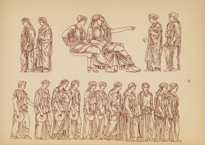 Antik græsk kvindedragt (litografi) af John Moyr Smith
