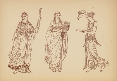 Antik græsk kvindedragt (litografi) af John Moyr Smith