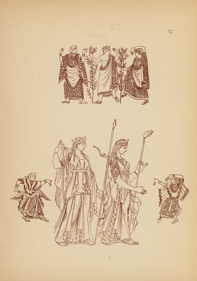 Antik græsk kvindedragt (litografi) af John Moyr Smith