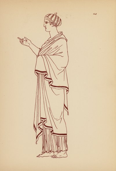 Antik græsk kvindedragt (litografi) af John Moyr Smith