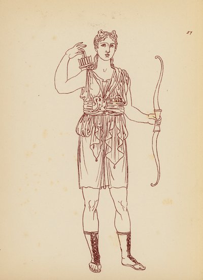 Antik græsk kvindedragt (litografi) af John Moyr Smith