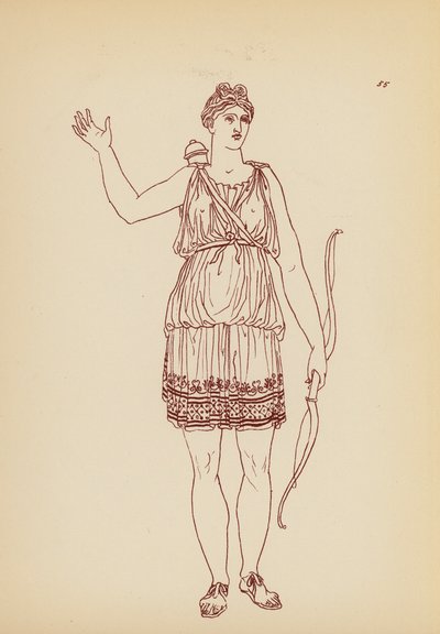 Antik græsk kvindedragt (litografi) af John Moyr Smith