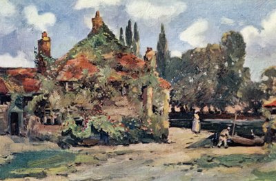 Pangbourne (farve litho) af John Muirhead