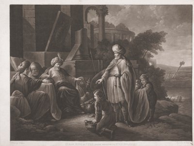 Hiram, konge af Tyrus, sender gaver til kong Salomon af John Murphy