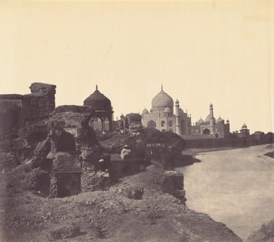 Taj Mahal fra øst, ca. 1858-1862 (foto) af John Murray