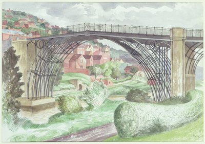 Ironbridge, Shropshire, ca. 1960 (wc på papir) af John Nash