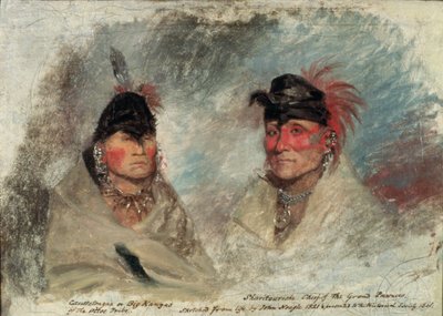 Big Kansas, eller Caussetongua, og Sharitarishe, chef for Grand Pawnees, 1821 af John Neagle