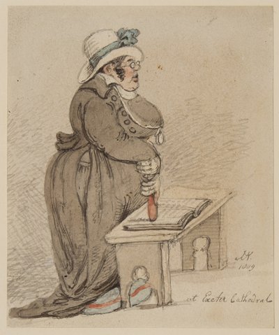 I Exeter Cathedral, 1809 (pen, blæk, pensel og wc på papir) af John Nixon