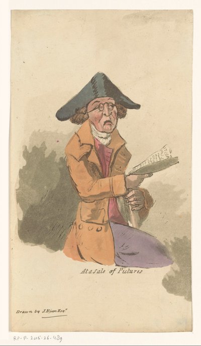 Mand på en maleri auktion Ved salg af billeder (titel på objekt) af John Nixon