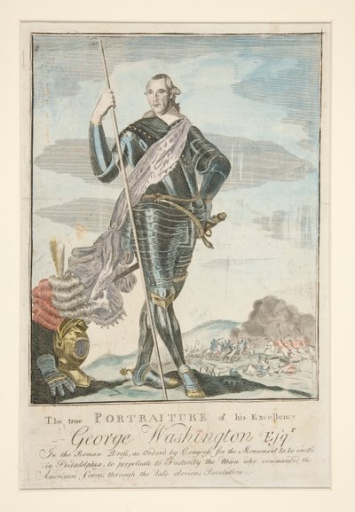 Det sande portræt af hans Excellence George Washington Esqr. i den romerske kjole af John Norman
