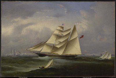 The Ocean Bride Leaving Halifax Harbour, 1854 af John OBrien