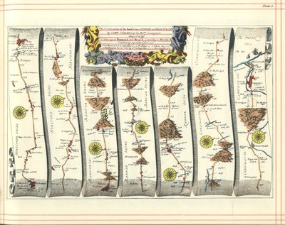 Britannia Atlas: Fortsættelsen af vejen fra London til Aberystwyth, 1675 af John Ogilby