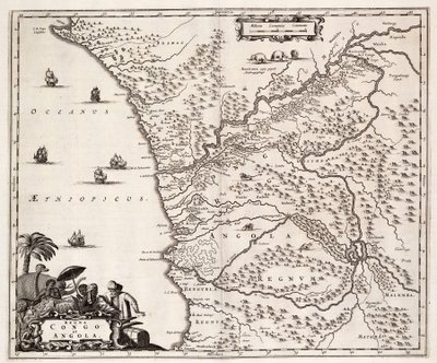 Kort over Congo og Angola, Afrika af John Ogilby