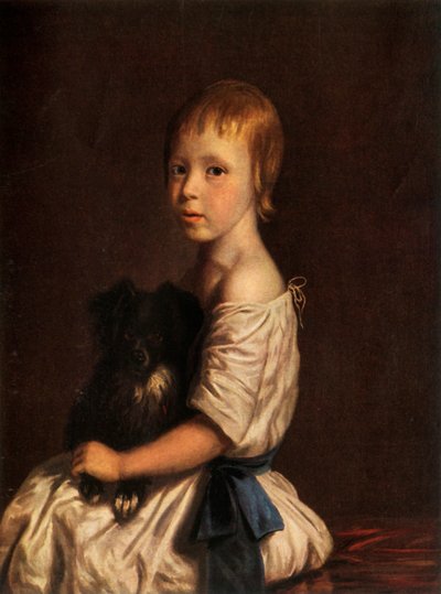 Pastor George Scobell, D.D. som et barn, holder sin hundefop, c1780, 1934. af John Opie