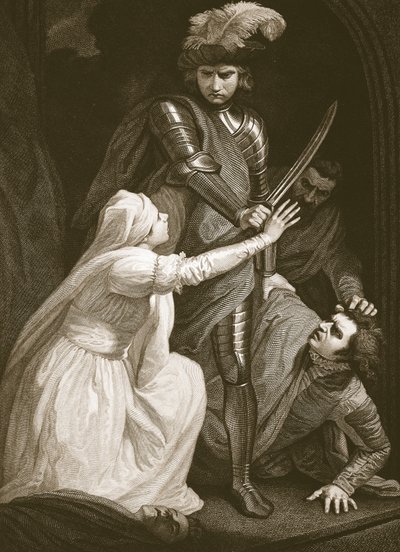 The Seizing of Mortimer, indgraveret af J. Fittler, illustration fra David Humes 