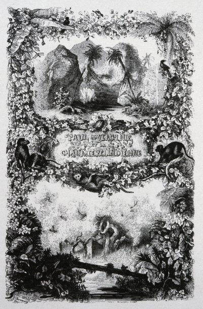 Paul og Virginia, ca. 1860-1870 (kobberstik) af John Orrin Smith