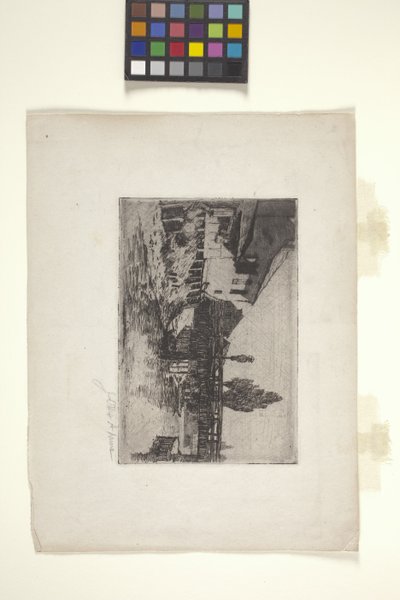 Bayersk stald og kornstabel (ætsning) af John Otis Adams