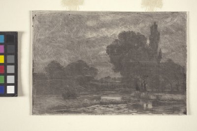 Marshy Landscape (ætsning og monoprint) af John Otis Adams