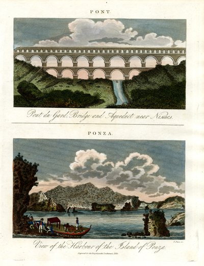 Historiske broer - Pont du Gard og havnen i Ponza af John Pass