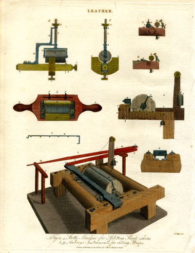 Udstyr til forarbejdning af læder af John Pass