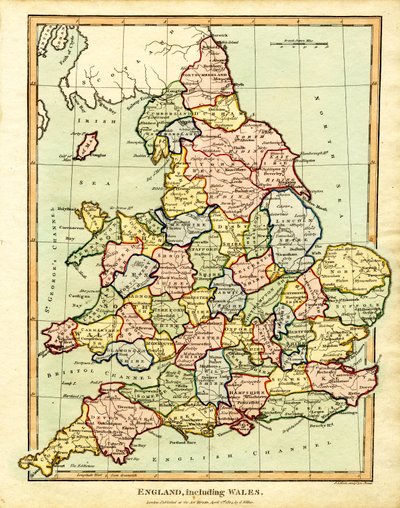 Kort over England og Wales af John Pass