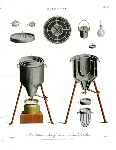 Lavoisiers og LaPlaces kalorimeter af John Pass