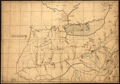 (En handelsmands kort over Ohio-landet før 1753. LOC gm71002324 af John Patten