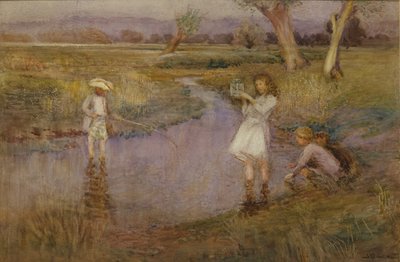 Catching Minnows - Town Meadows, Maidstone, Kent af John Pedder