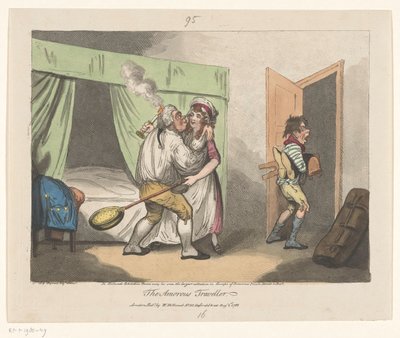 De Lustige Reiziger The Amorous Traveler (titel på objekt) af John Pettit (attributed to)