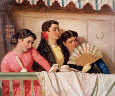 Watching the bullfight (olie på lærred) af John Phillip