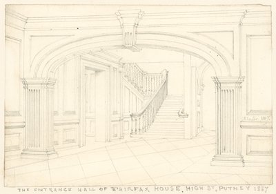 Entréen til Fairfax House, High Street, Putney, London af John Phillipp Emslie