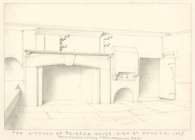 Køkkenet i Fairfax House, High Street, Putney, 1887; residens for den Cromwellske Gent af John Phillipp Emslie