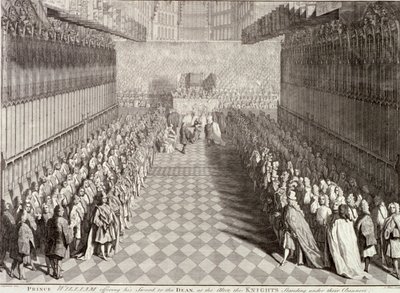 Kroning af William III i Westminster Abbey, London, 1689, c1689 af John Pine