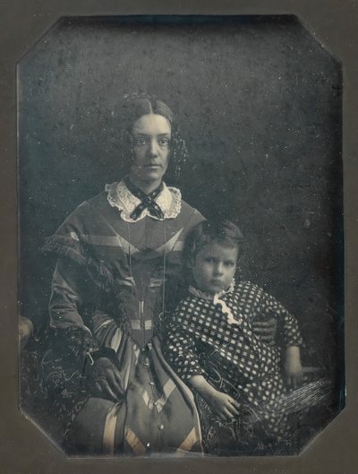 Elizabeth Bakewell James og hendes søn, Frank B. James, ca. 1846. af John Plumbe Jr..