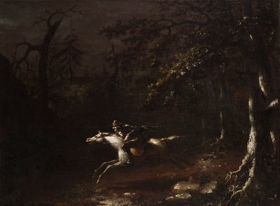 Ichabod Crane Flying from the Headless Horseman af John Quidor