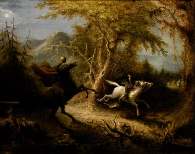 Den hovedløse rytter forfølger Ichabod Crane af John Quidor