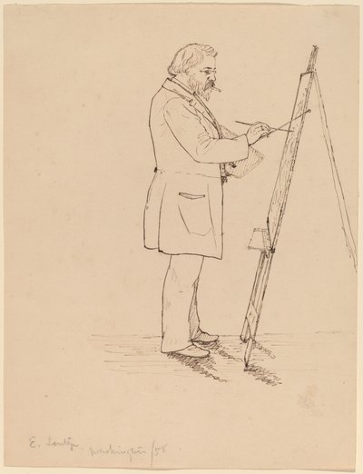 Skitsering - Emanuel Leutze af John Quincy Adams Ward