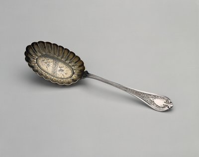 ske, ca. 1870 (sølv med sølvforgyldning) af John R. Wendt