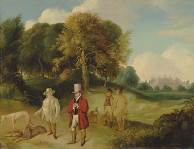 J.M.W. Turner og Walter Fawkes i Farnley Hall af John R. Wildman