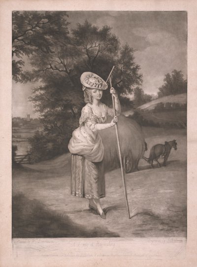 En Dame ved Høslæt af John Raphael Smith