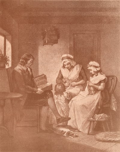 Huslig Lykke, Laetitia med sine Forældre, 1789 af John Raphael Smith